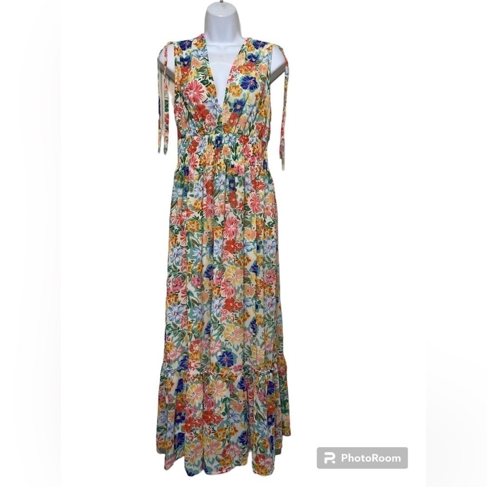Anna Kay dress women 1 floral maxi tiered cottage-core  romantic party boho